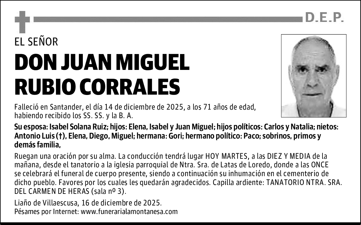 DON JUAN MIGUEL RUBIO CORRALES