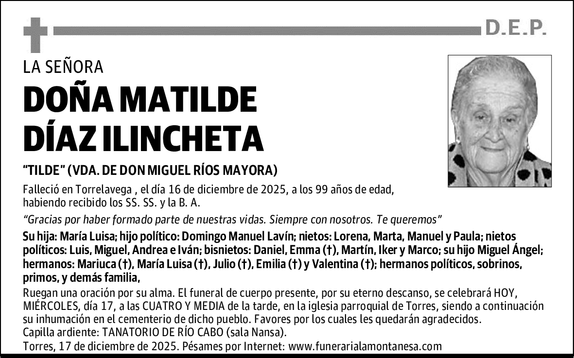 DOÑA MATILDE DÍAZ ILINCHETA
