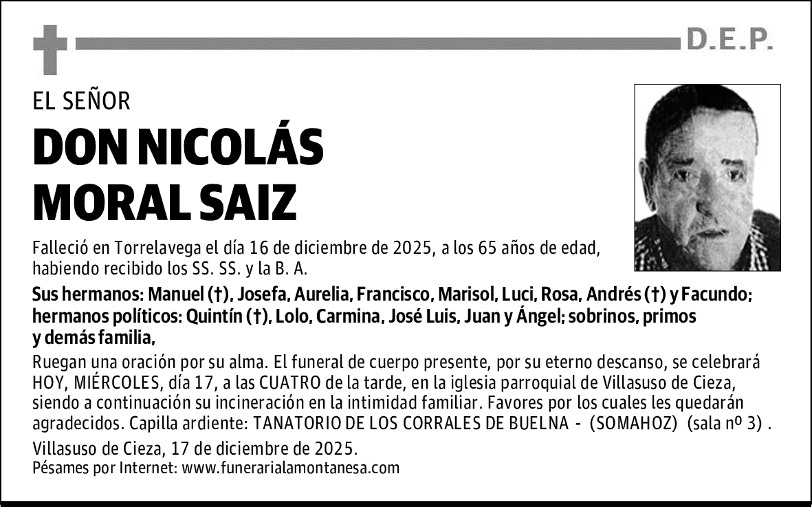 DON NICOLÁS MORAL SAIZ