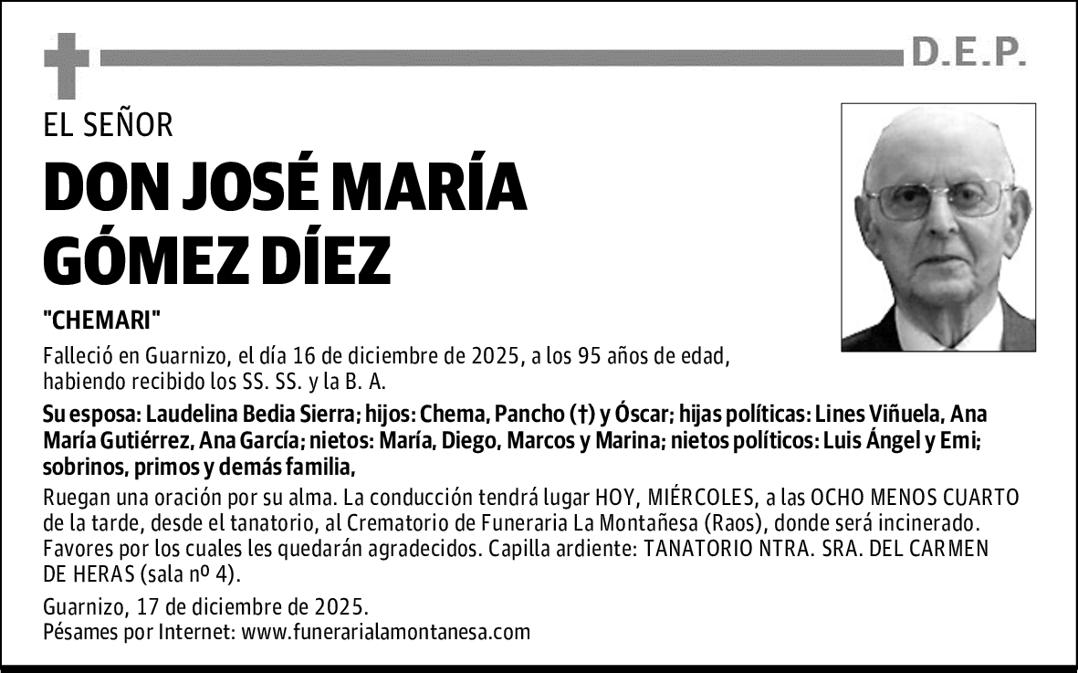 DON JOSÉ MARÍA GÓMEZ DÍEZ