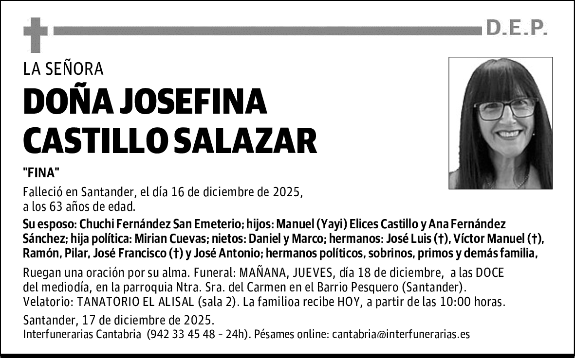DOÑA JOSEFINA CASTILLO SALAZAR
