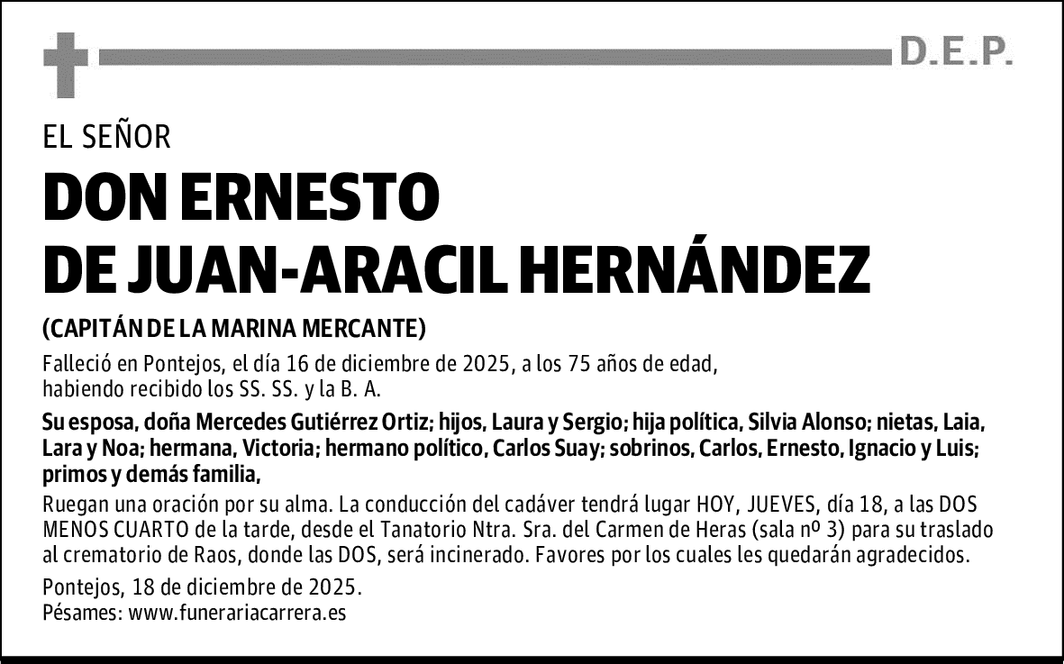 DON ERNESTO DE JUAN-ARACIL HERNÁNDEZ