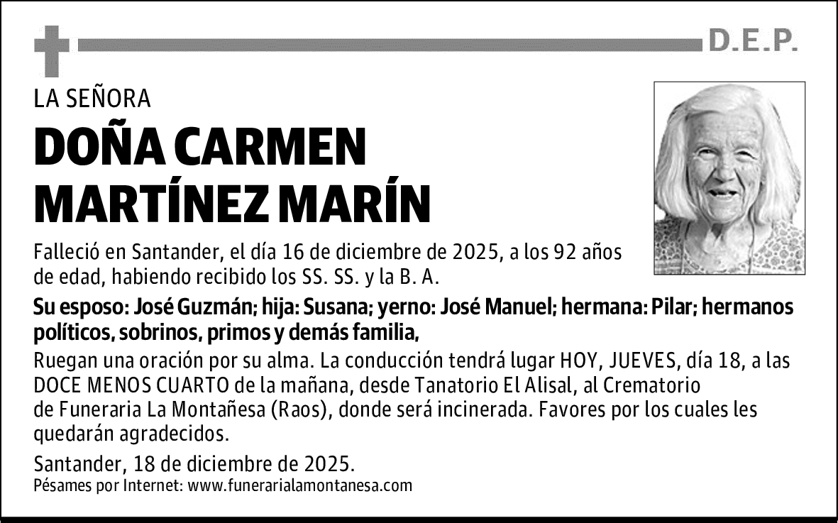 DOÑA CARMEN MARTÍNEZ MARÍN