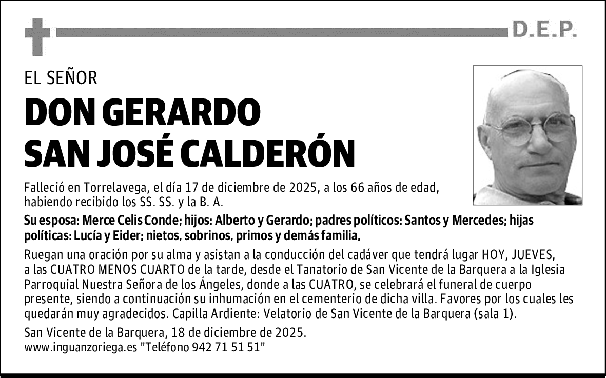 DON GERARDO SAN JOSÉ CALDERÓN