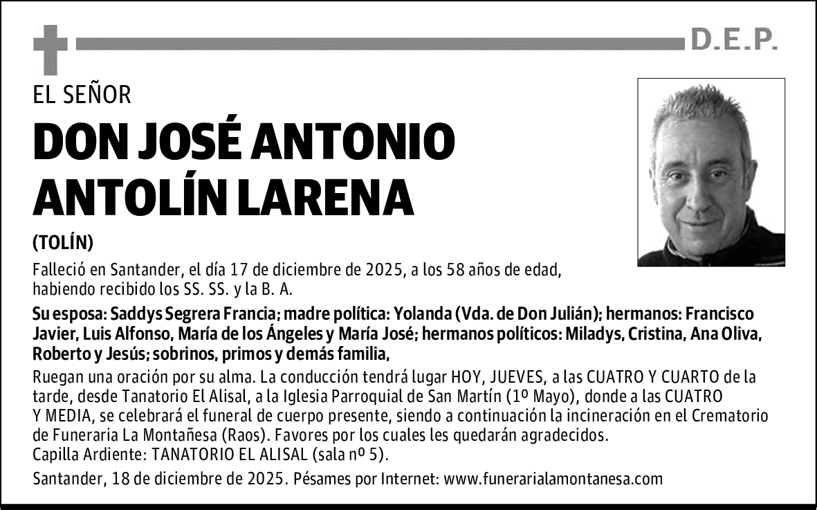 DON JOSÉ ANTONIO ANTOLÍN LARENA