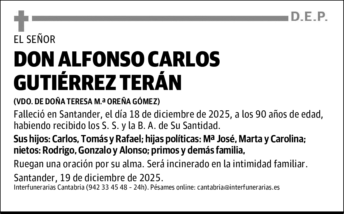 DON ALFONSO CARLOS GUTIÉRREZ TERÁN