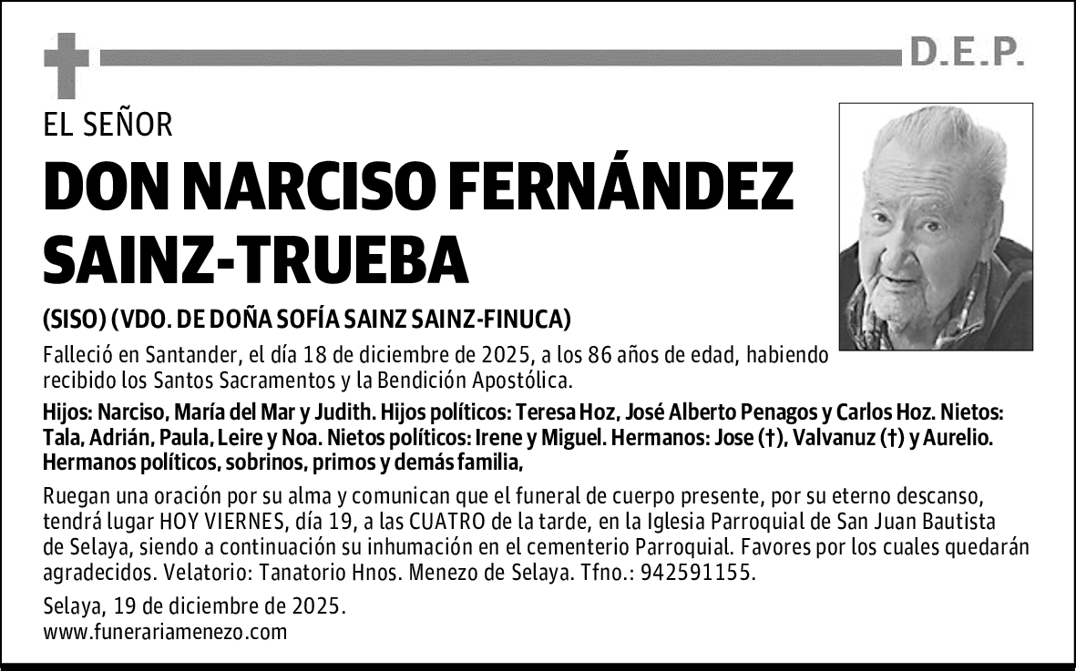 DON NARCISO FERNÁNDEZ SAINZ-TRUEBA