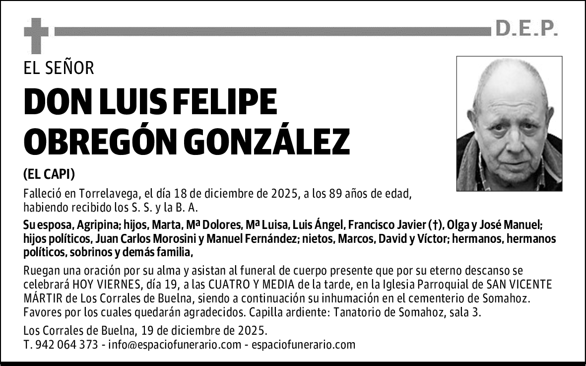 DON LUIS FELIPE OBREGÓN GONZÁLEZ