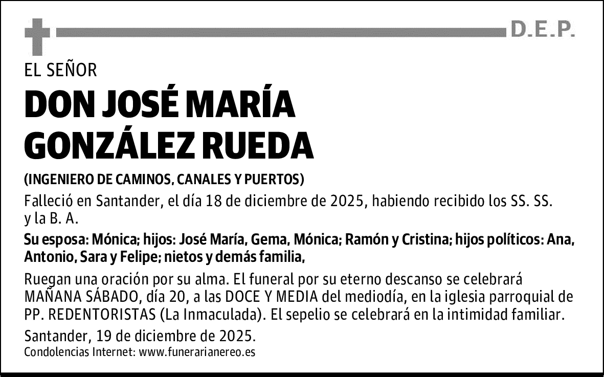 DON JOSÉ MARÍA GONZÁLEZ RUEDA