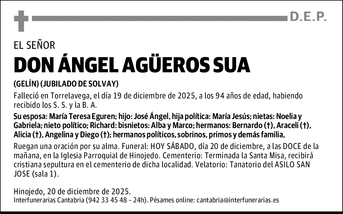 DON ÁNGEL AGÜEROS SUA