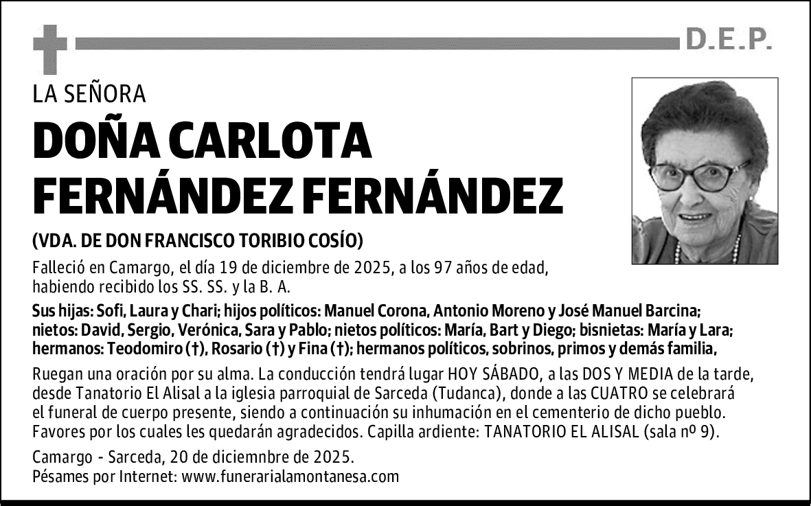 DOÑA CARLOTA FERNÁNDEZ FERNÁNDEZ