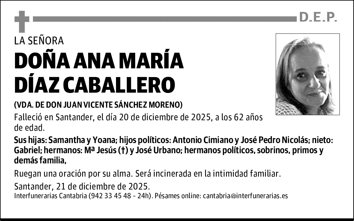 DOÑA ANA MARÍA DÍAZ CABALLERO