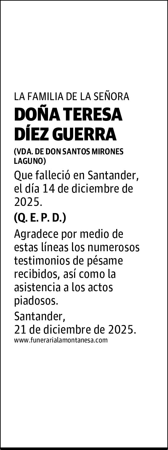 DOÑA TERESA DÍEZ GUERRA