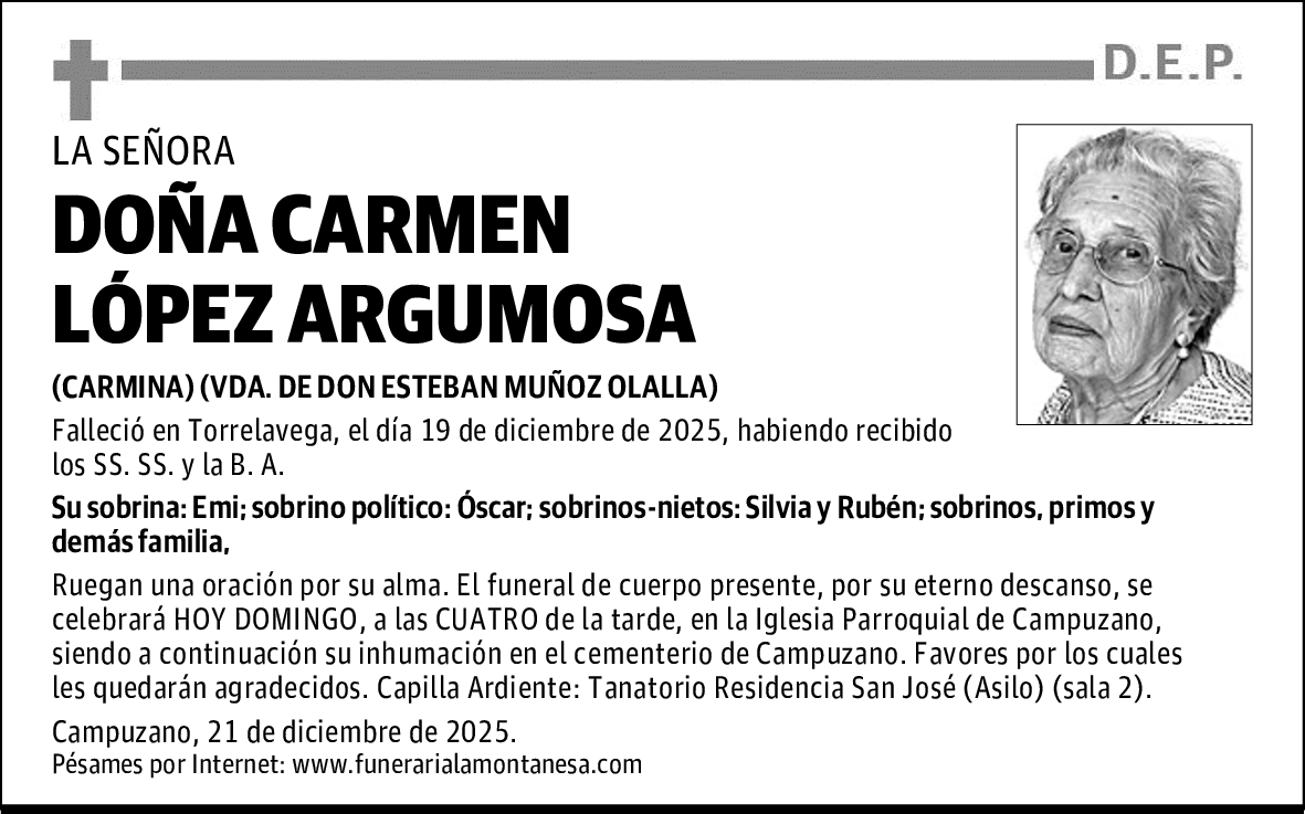 DOÑA CARMEN LÓPEZ ARGUMOSA