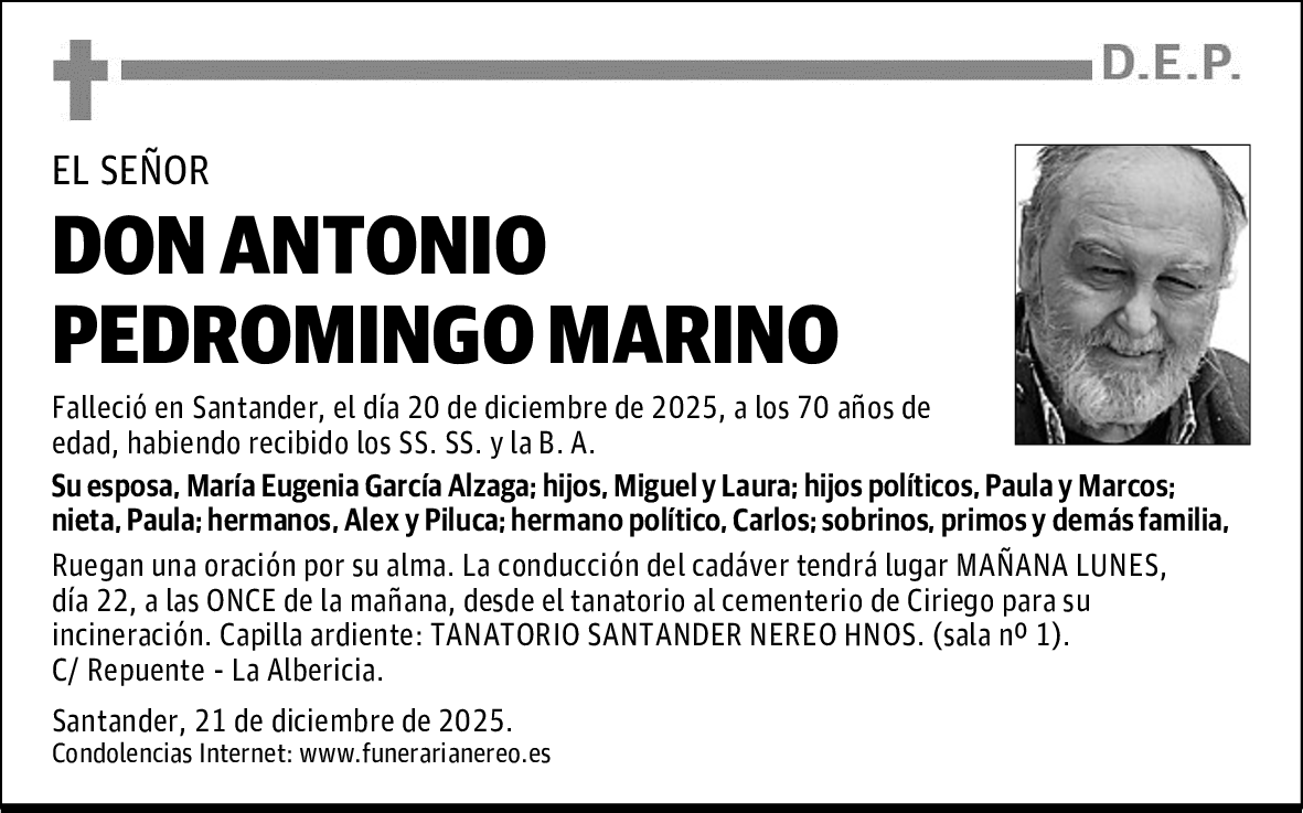 DON ANTONIO PEDROMINGO MARINO