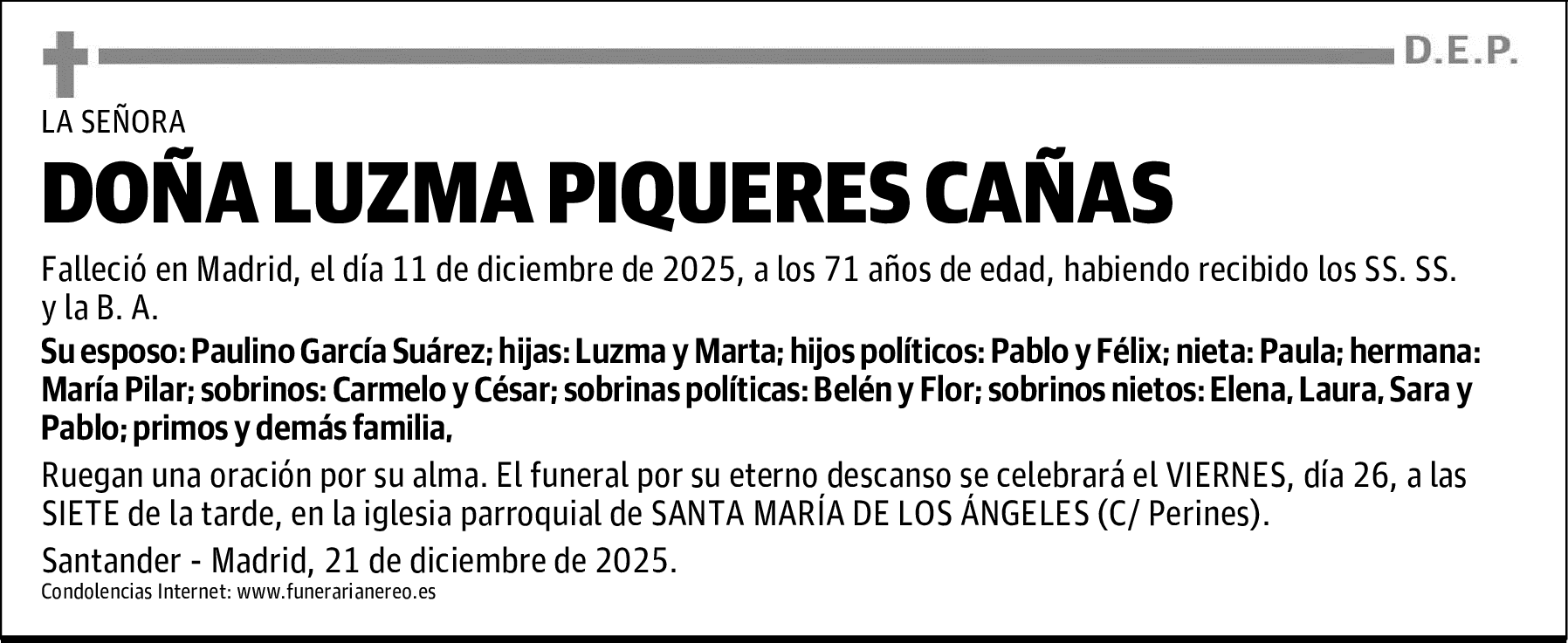 DOÑA LUZMA PIQUERES CAÑAS