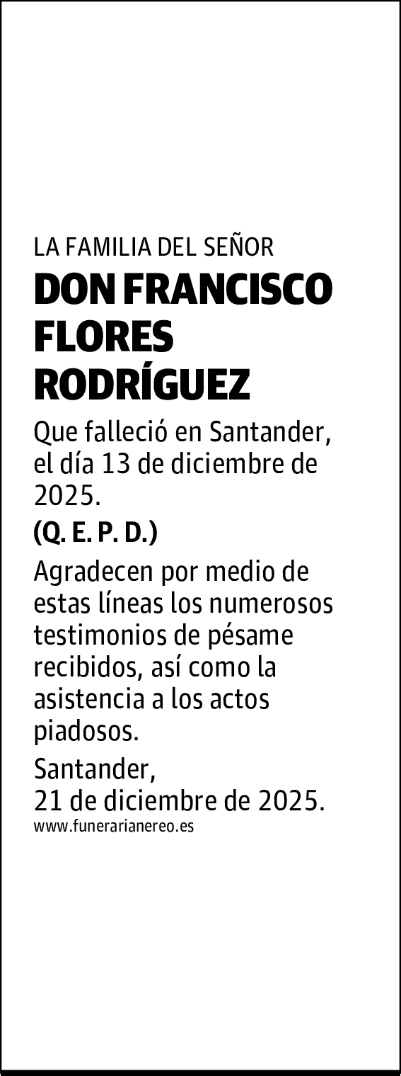 DON FRANCISCO FLORES RODRÍGUEZ