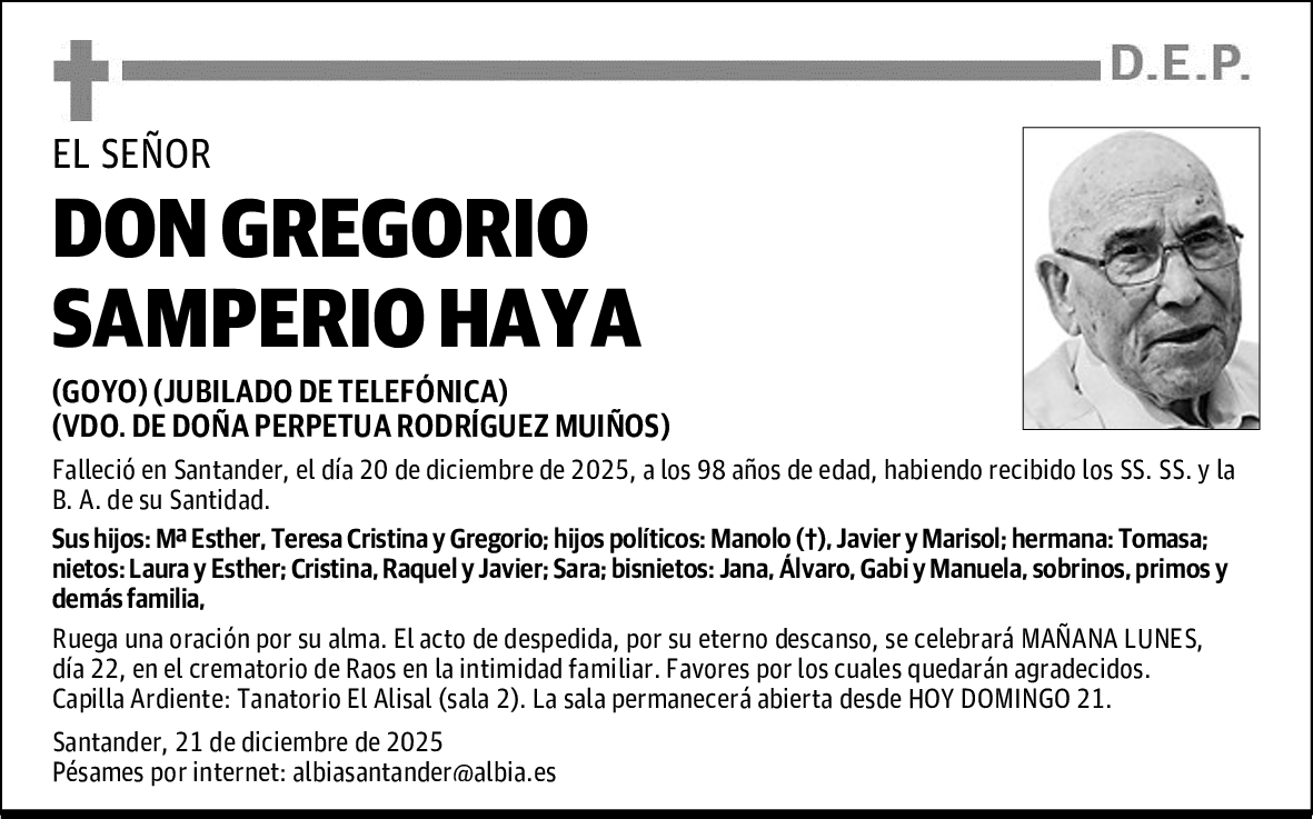 DON GREGORIO SAMPERIO HAYA