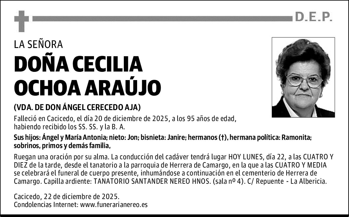 DOÑA CECILIA OCHOA ARAÚJO