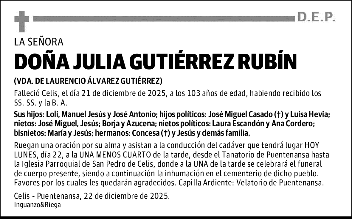 DOÑA JULIA GUTIÉRREZ RUBÍN