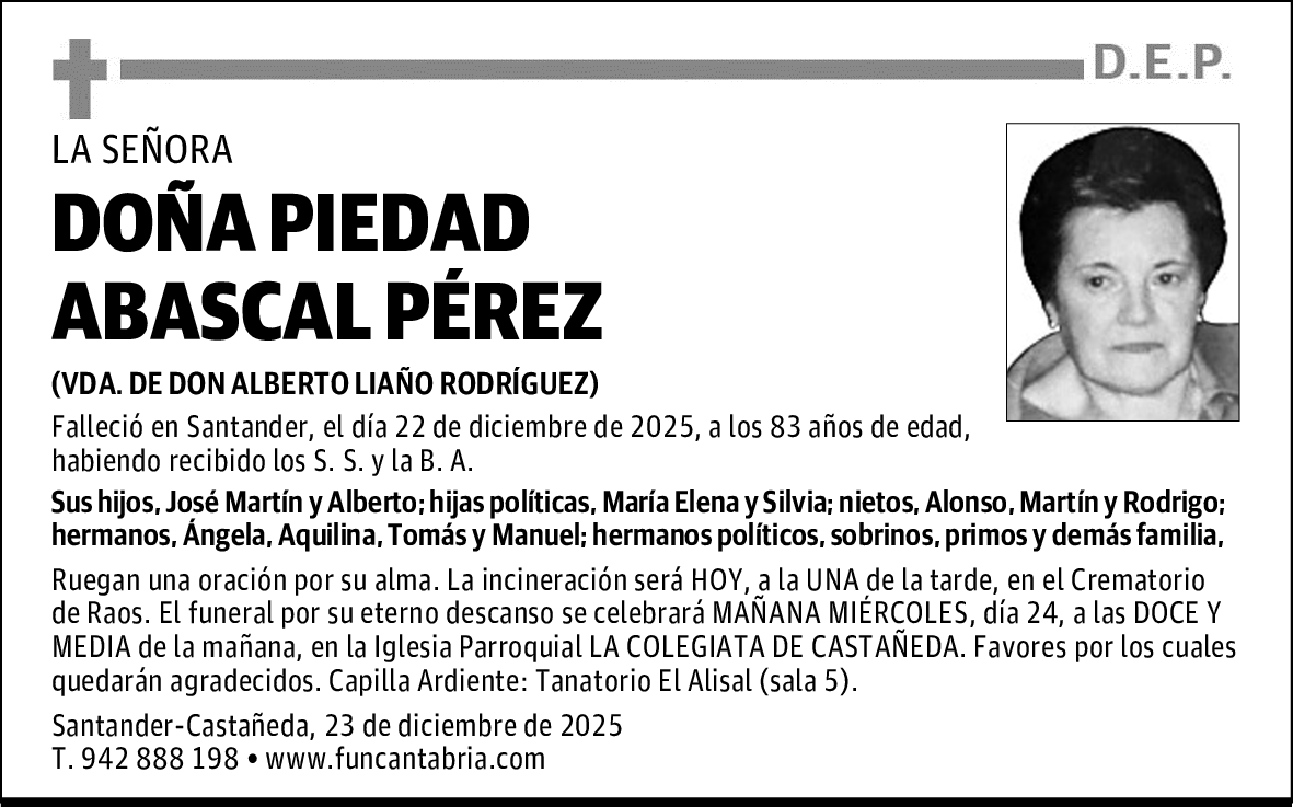 DOÑA PIEDAD ABASCAL PÉREZ
