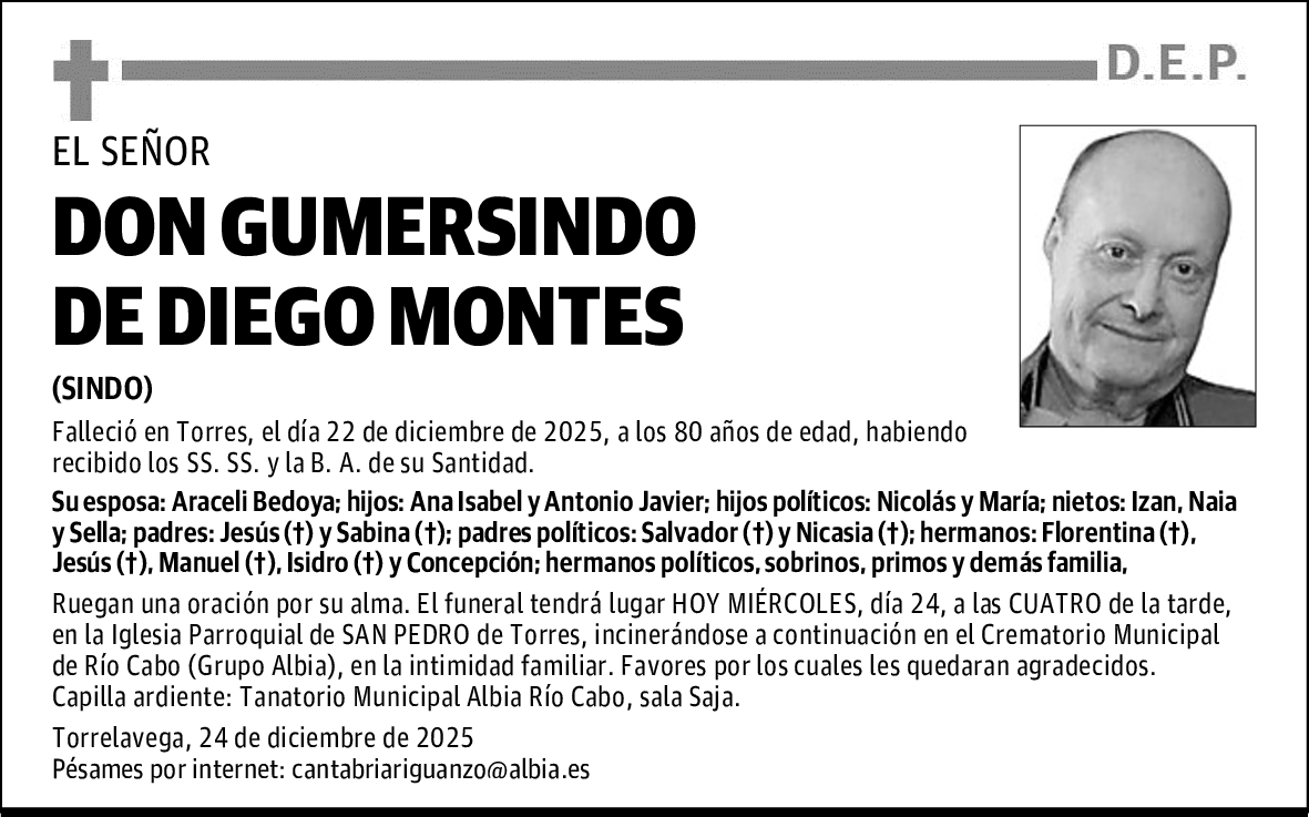 DON GUMERSINDO DE DIEGO MONTES