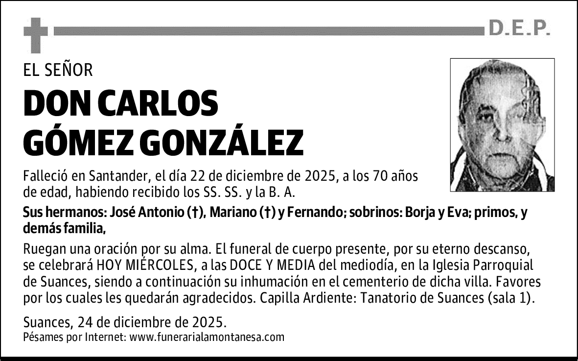 DON CARLOS GÓMEZ GONZÁLEZ