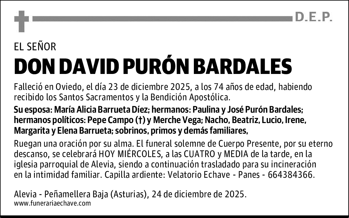 DON DAVID PURÓN BARDALES