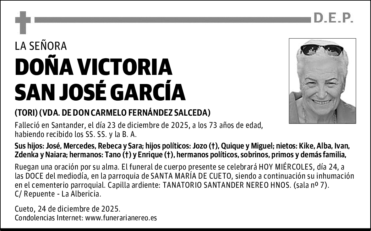 DOÑA VICTORIA SAN JOSÉ GARCÍA