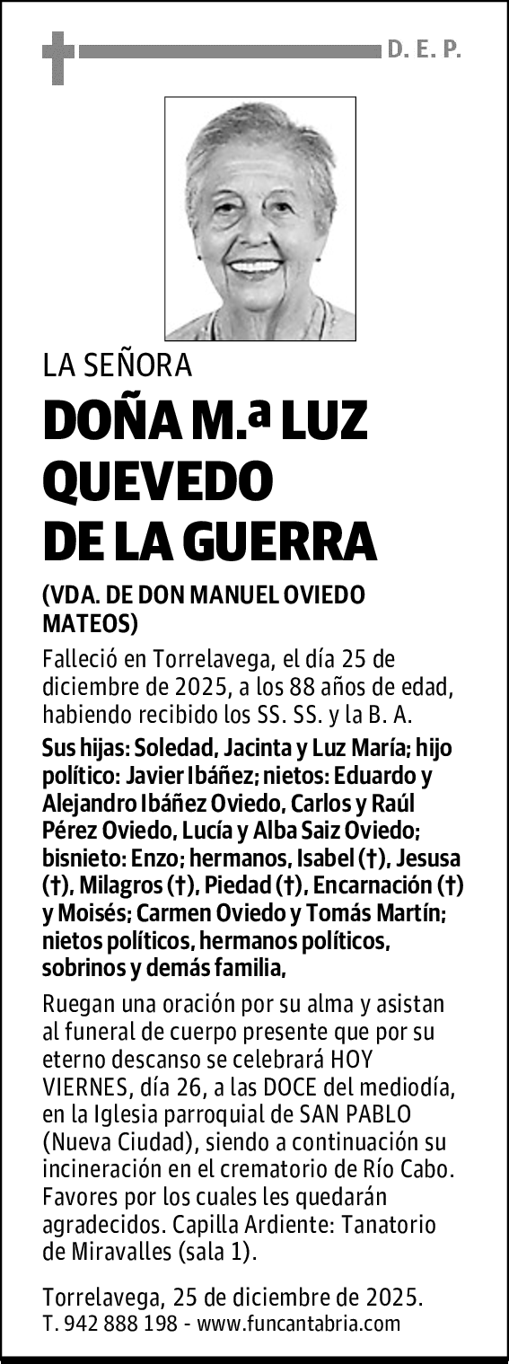 DOÑA M.ª LUZ QUEVEDO DE LA GUERRA
