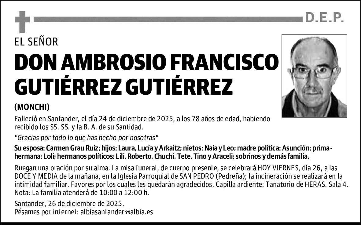 DON AMBROSIO FRANCISCO GUTIÉRREZ GUTIÉRREZ