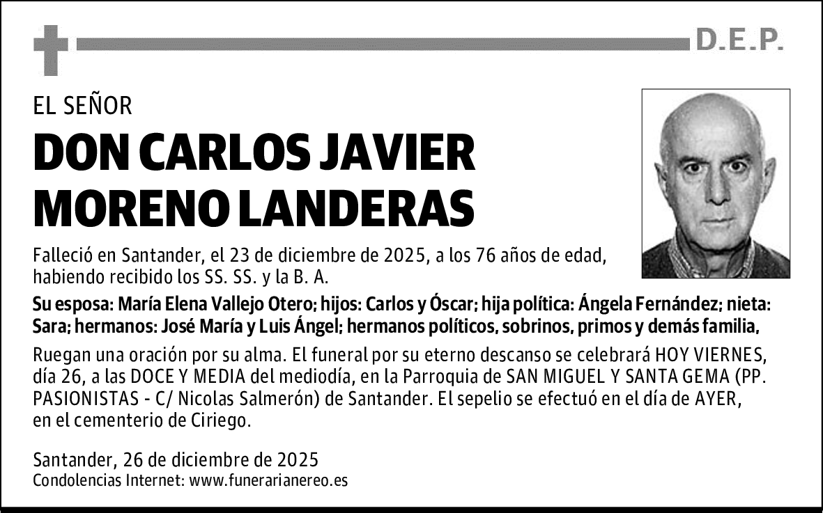 DON CARLOS JAVIER MORENO LANDERAS