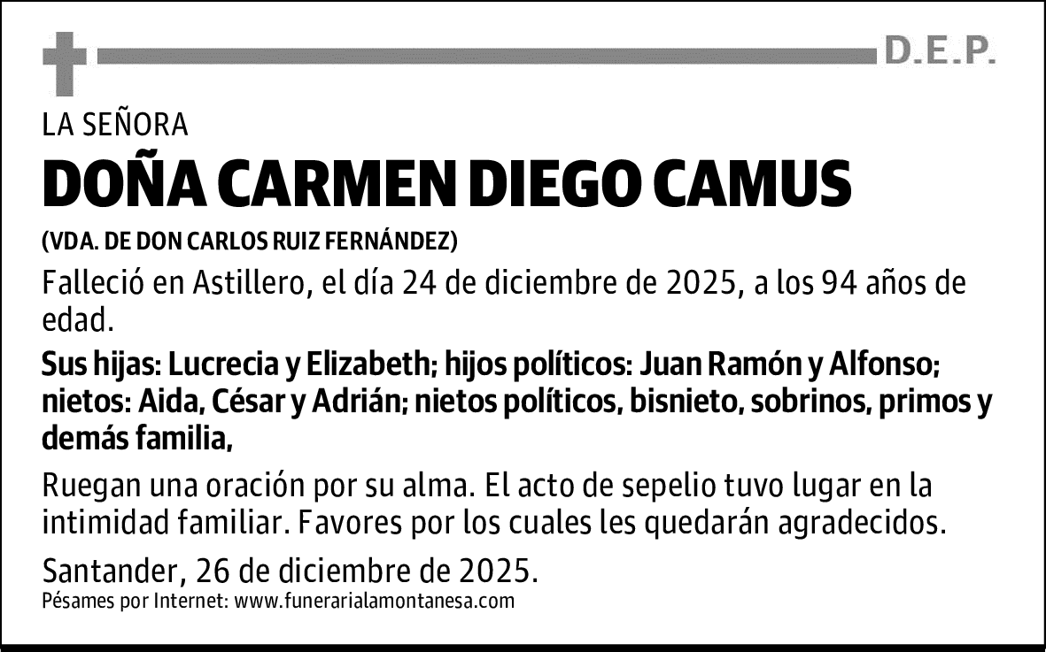 DOÑA CARMEN DIEGO CAMUS