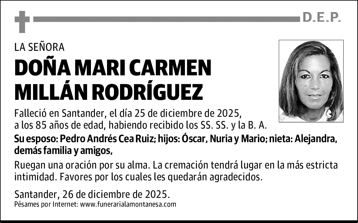 DOÑA MARI CARMEN MILLÁN RODRÍGUEZ