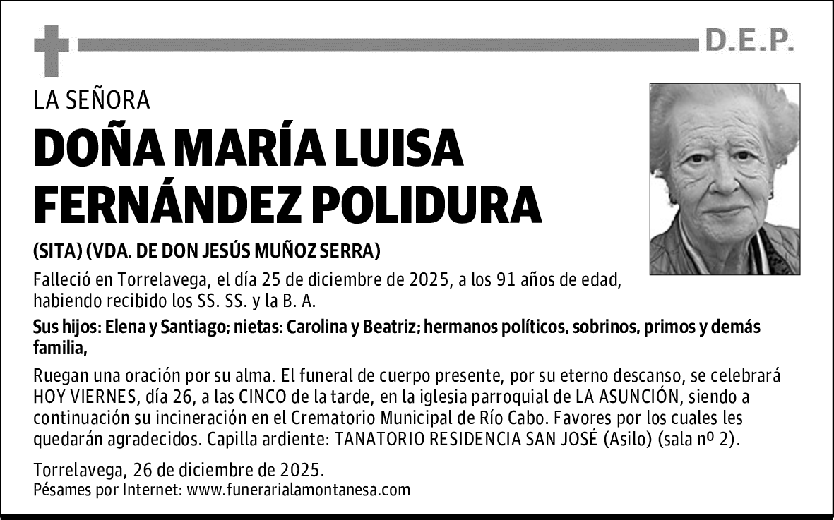 DOÑA MARÍA LUISA FERNÁNDEZ POLIDURA