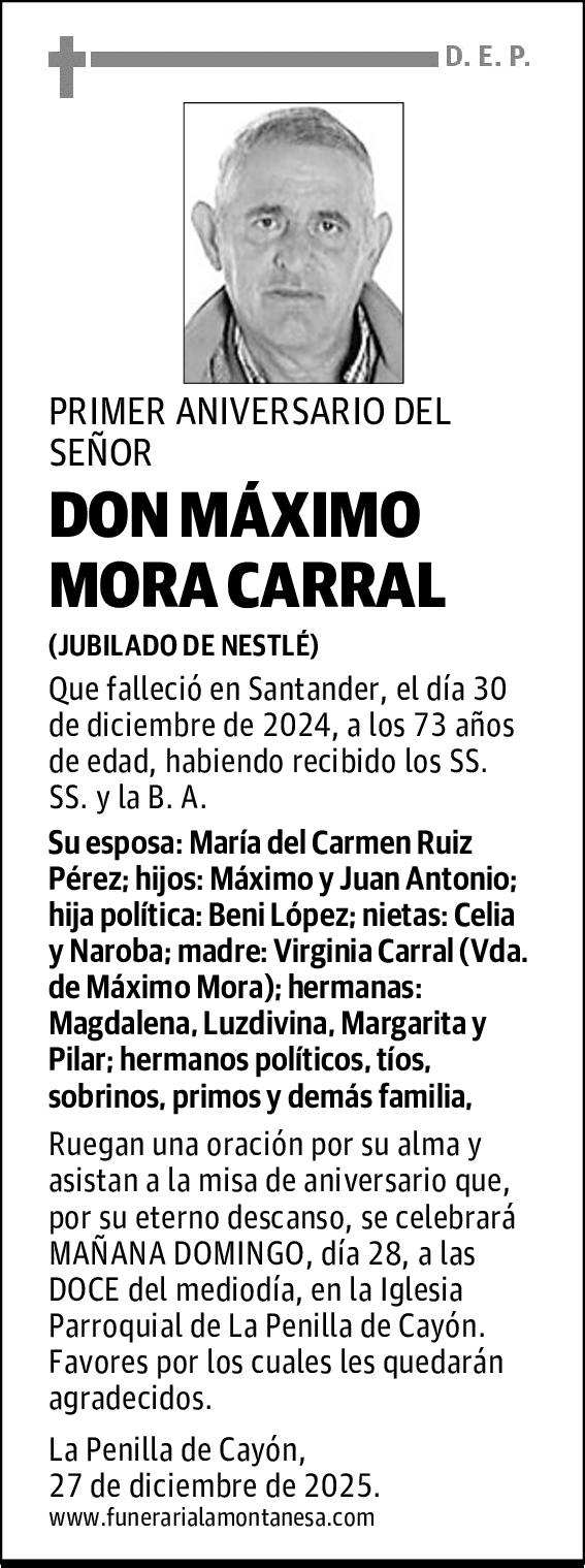 DON MÁXIMO MORA CARRAL