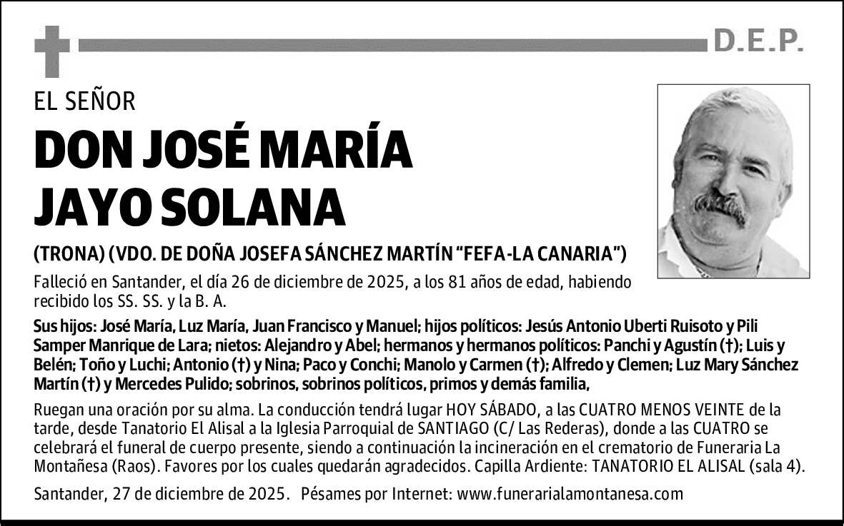 DON JOSÉ MARÍA JAYO SOLANA
