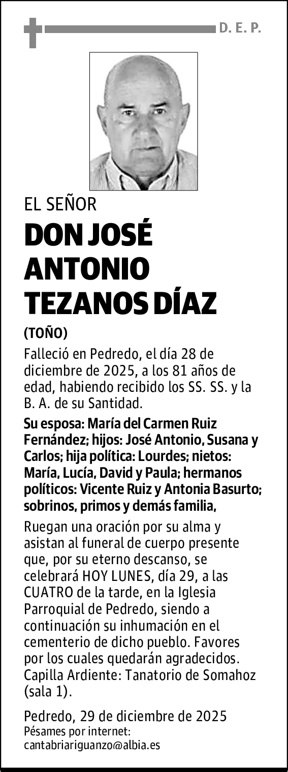 DON JOSÉ ANTONIO TEZANOS DÍAZ