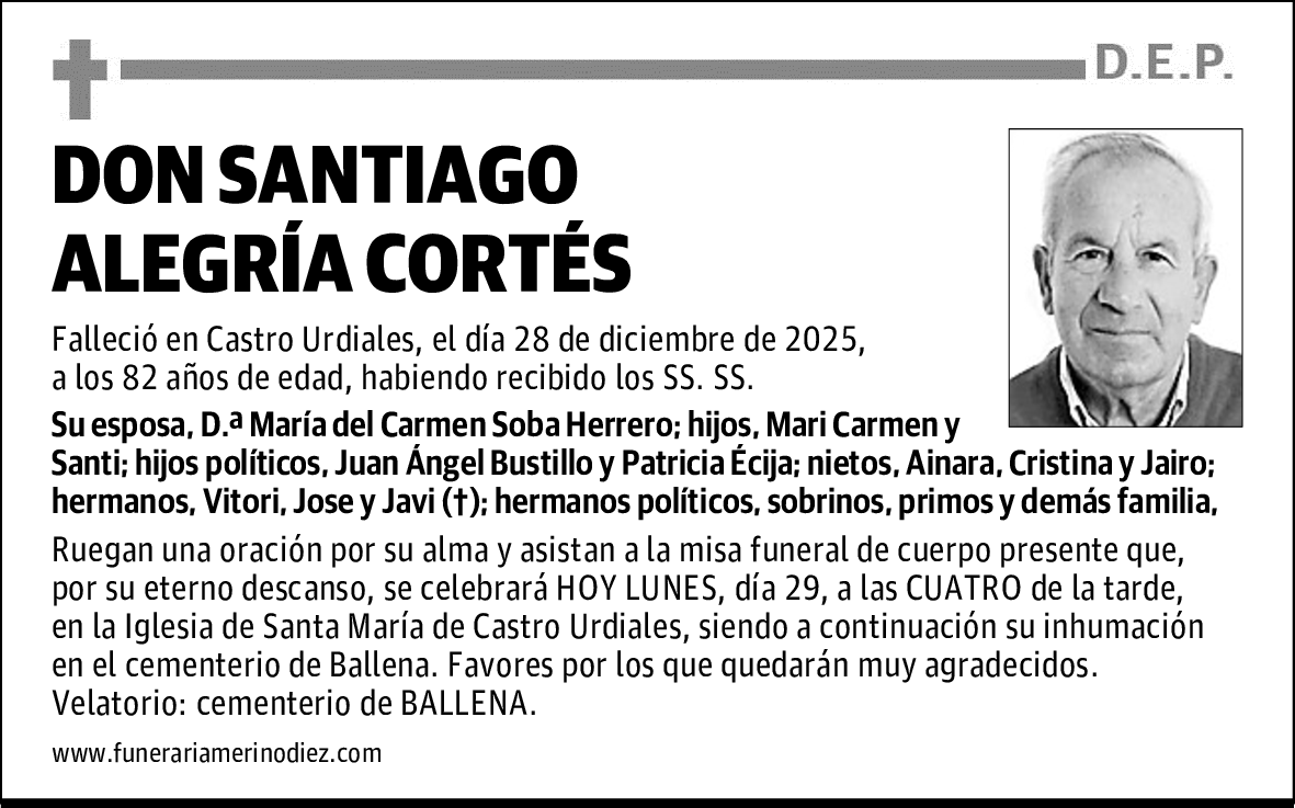 DON SANTIAGO ALEGRÍA CORTÉS