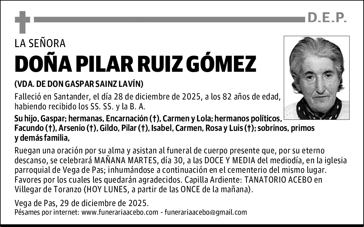 DOÑA PILAR RUIZ GÓMEZ