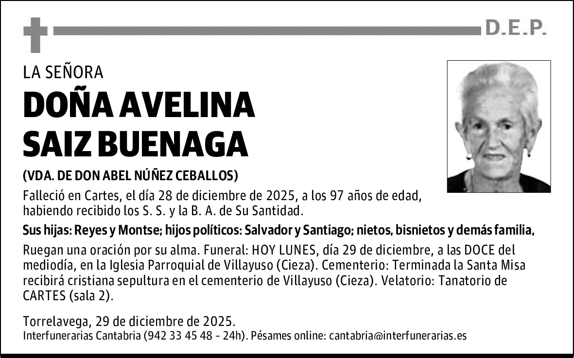 DOÑA AVELINA SAIZ BUENAGA