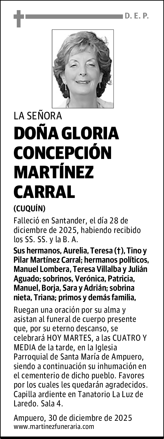 DOÑA GLORIA CONCEPCIÓN MARTÍNEZ CARRAL