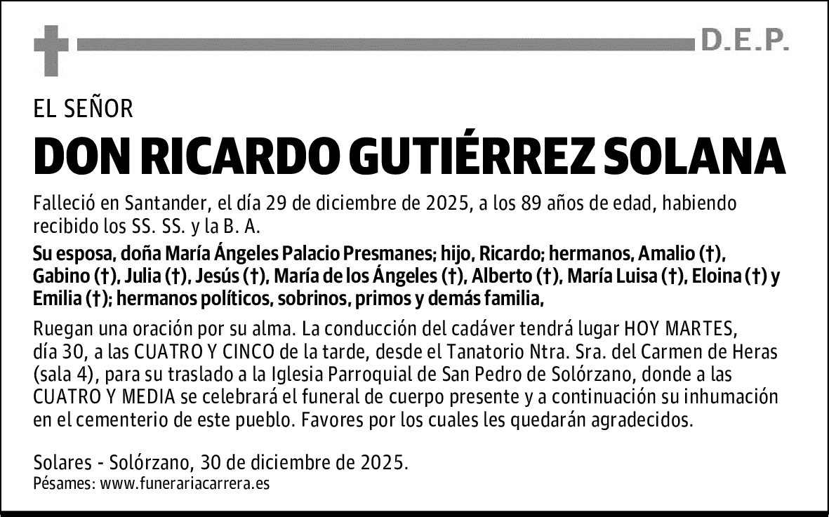 DON RICARDO GUTIÉRREZ SOLANA
