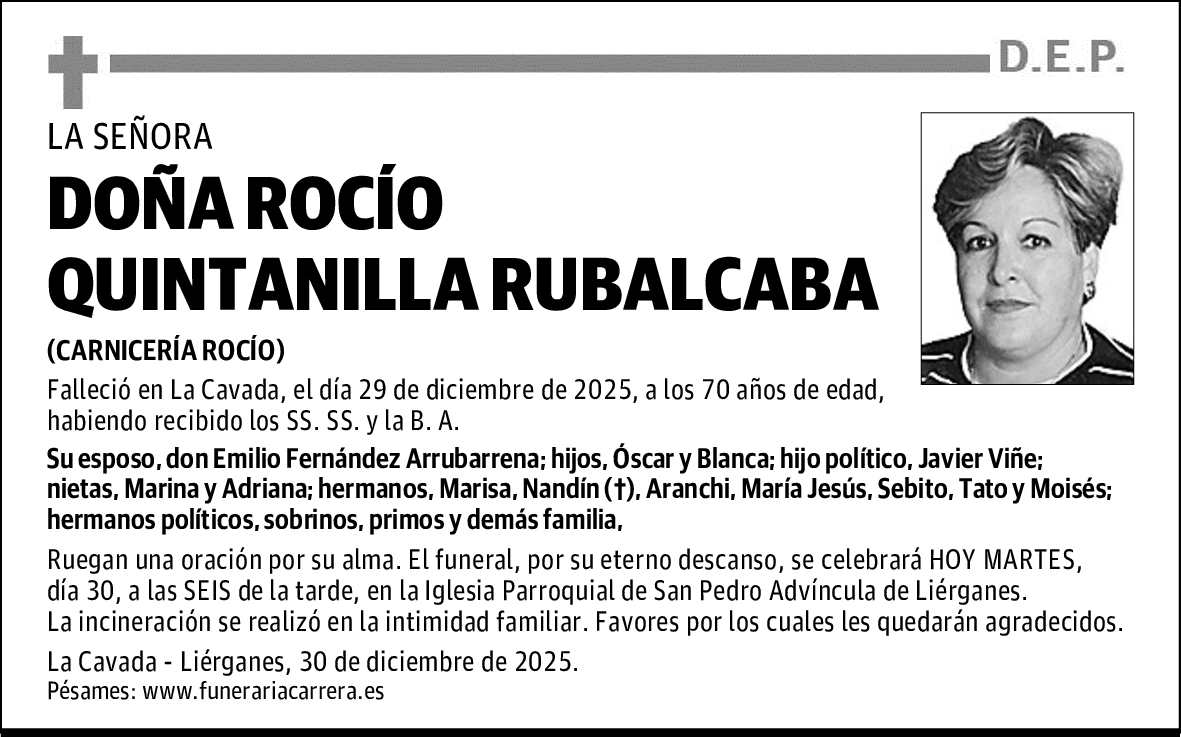 DOÑA ROCÍO QUINTANILLA RUBALCABA