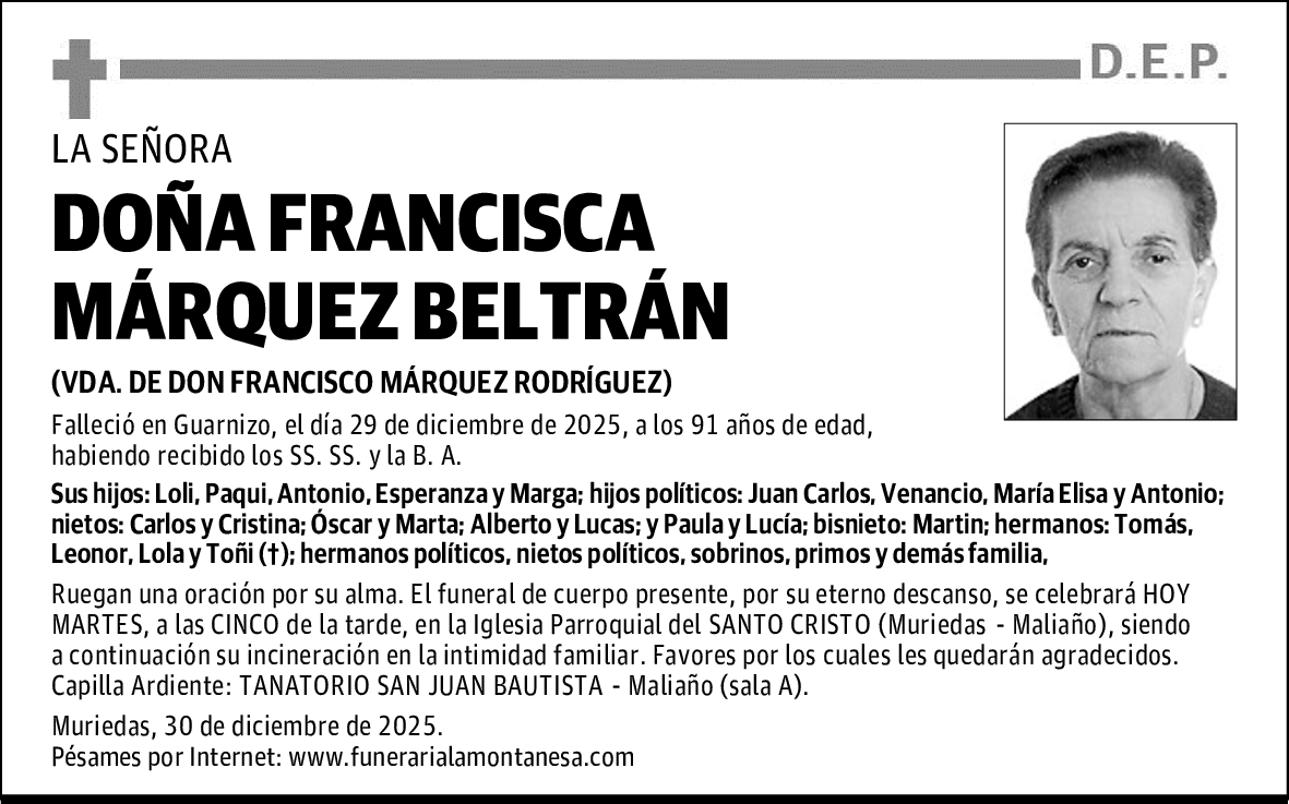 DOÑA FRANCISCA MÁRQUEZ BELTRÁN