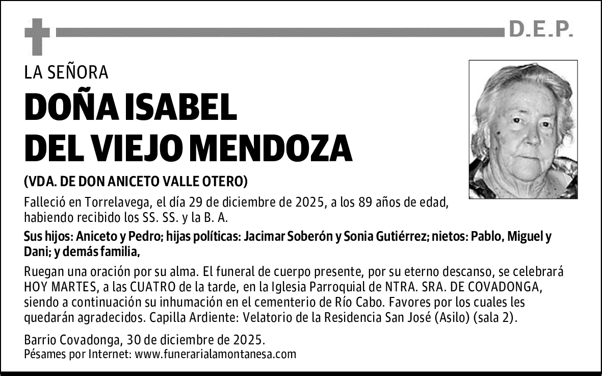 DOÑA ISABEL DEL VIEJO MENDOZA