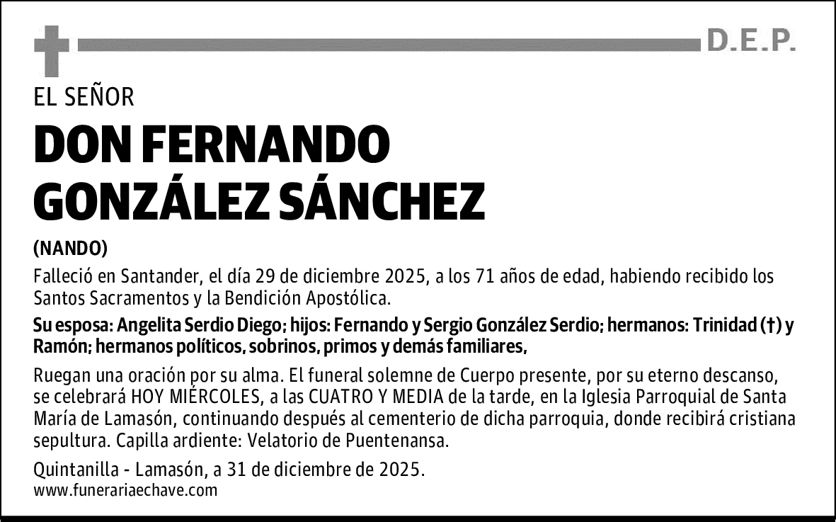 DON FERNANDO GONZÁLEZ SÁNCHEZ