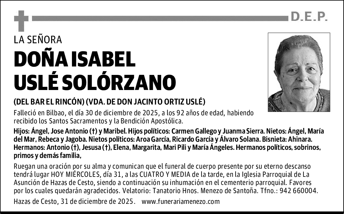 DOÑA ISABEL USLÉ SOLÓRZANO