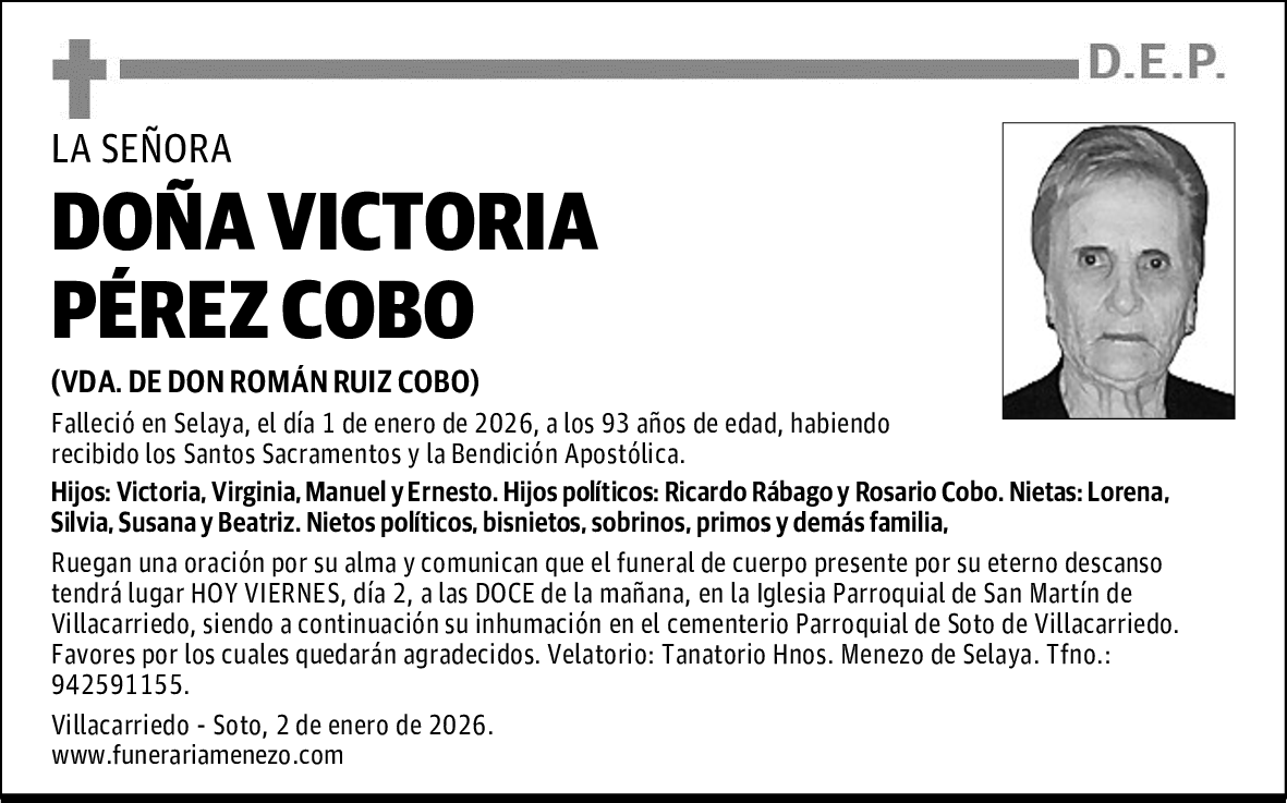 DOÑA VICTORIA PÉREZ COBO