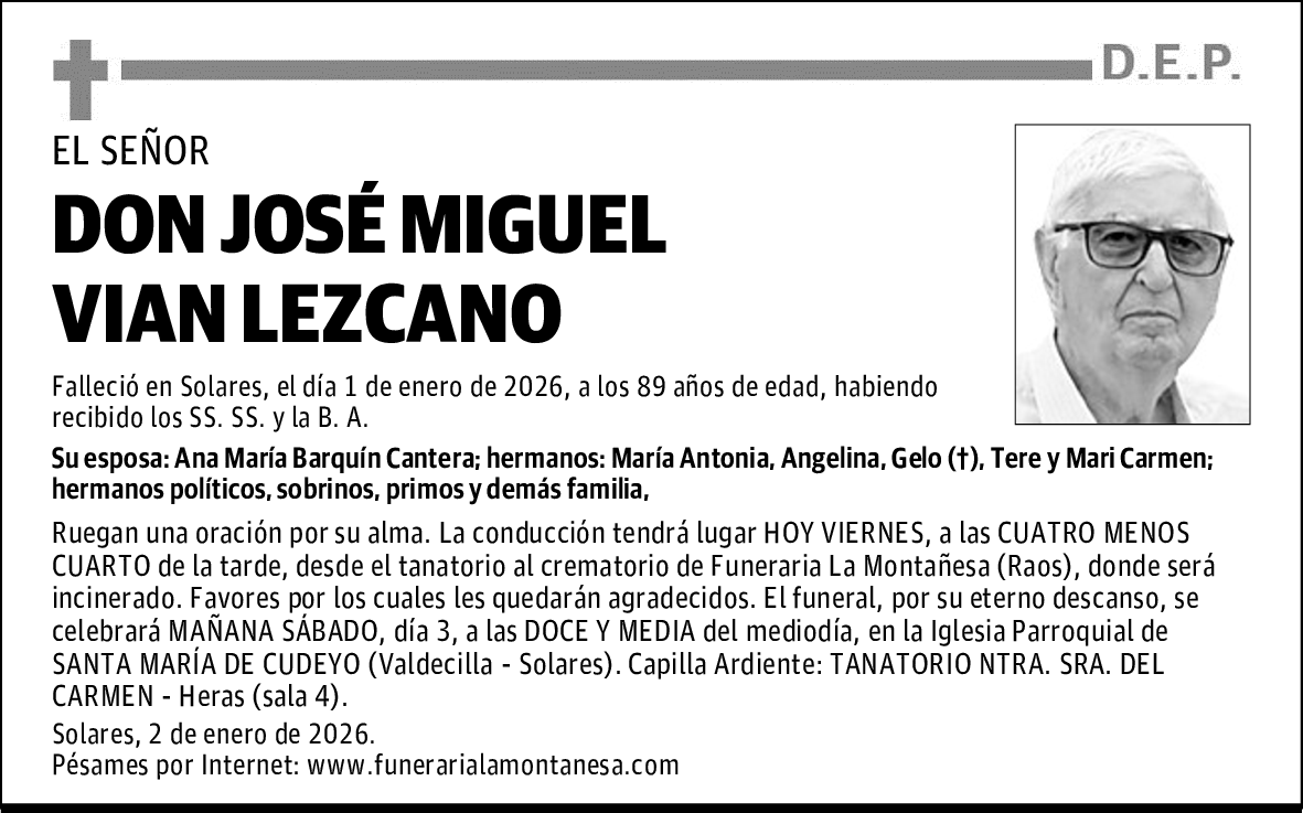 DON JOSÉ MIGUEL VIAN LEZCANO